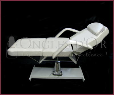 Chaise d'Esthétique Blanche Ajustable Hydraulique