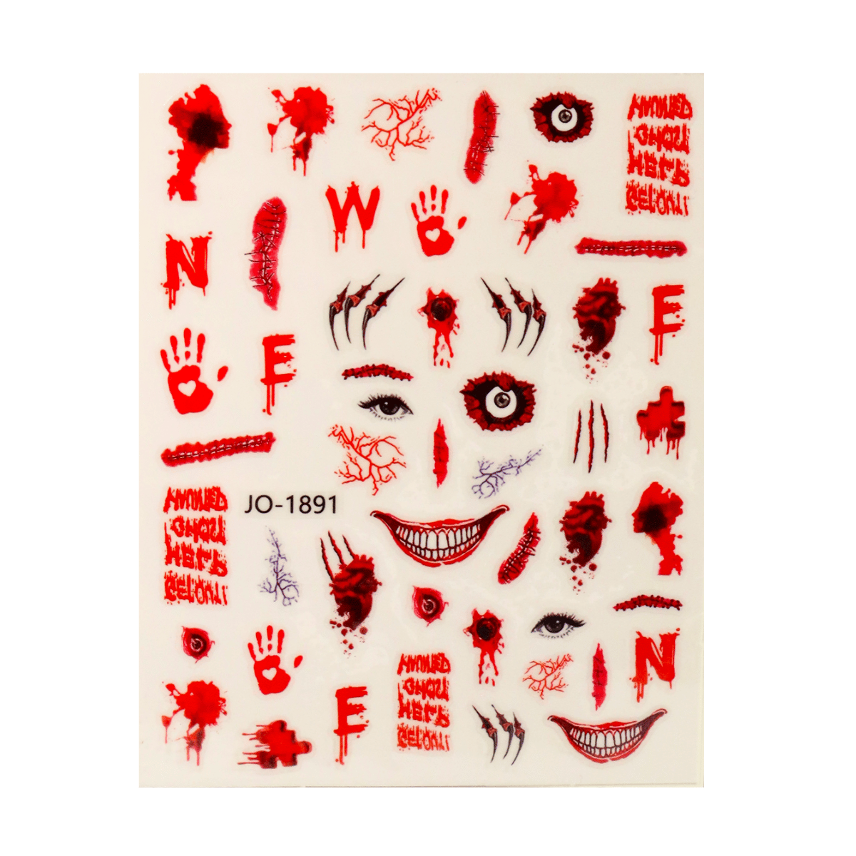 3D Nail Sticker Halloween Red JO-1891