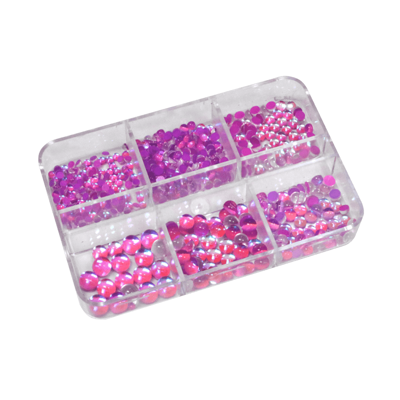 Nail Art Kit - Purple AB Half Peals Mermaid Stones (6 Sizes)