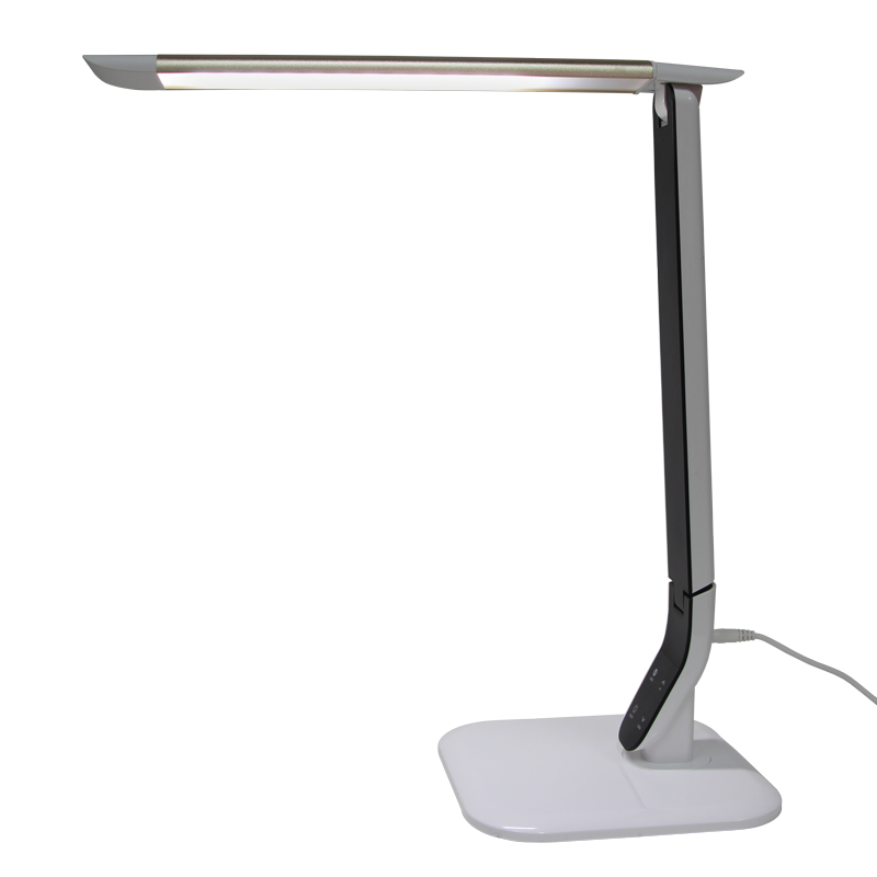 Lampe de Table LED 10 Watts Blanche et Argent 3 Températures de Lumière