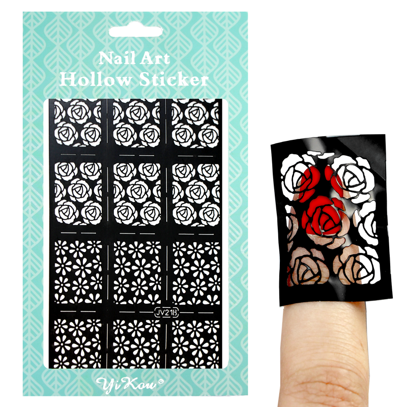 Adhesive stencil model flowers JV218 black