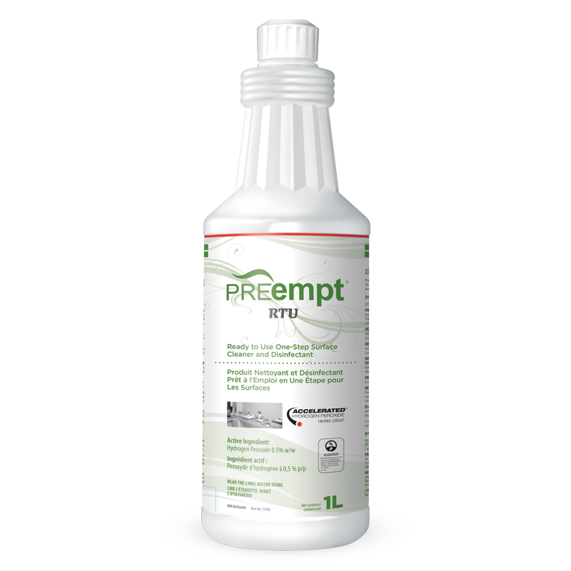 PREempt (Accel) RTU Nettoyant pour Surfaces Liquide (1 Litre) *Date de péremption 22 juillet 2022*