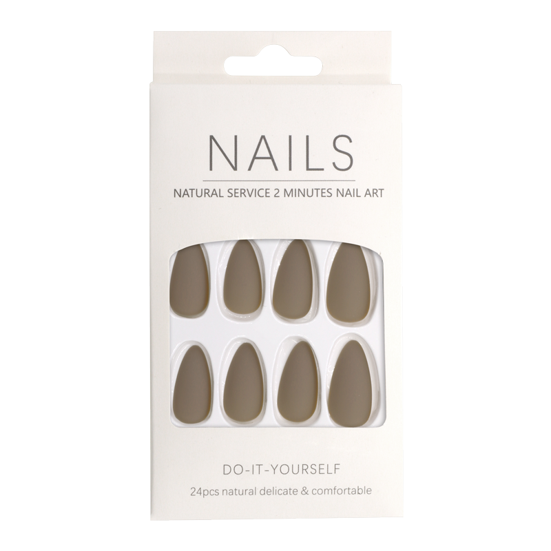 Press-On Nails Amande Taupe Mat 24pcs