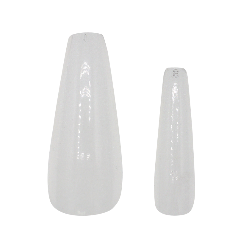 Full Cover Nail Tip - Long Coffin Clear (100pcs)