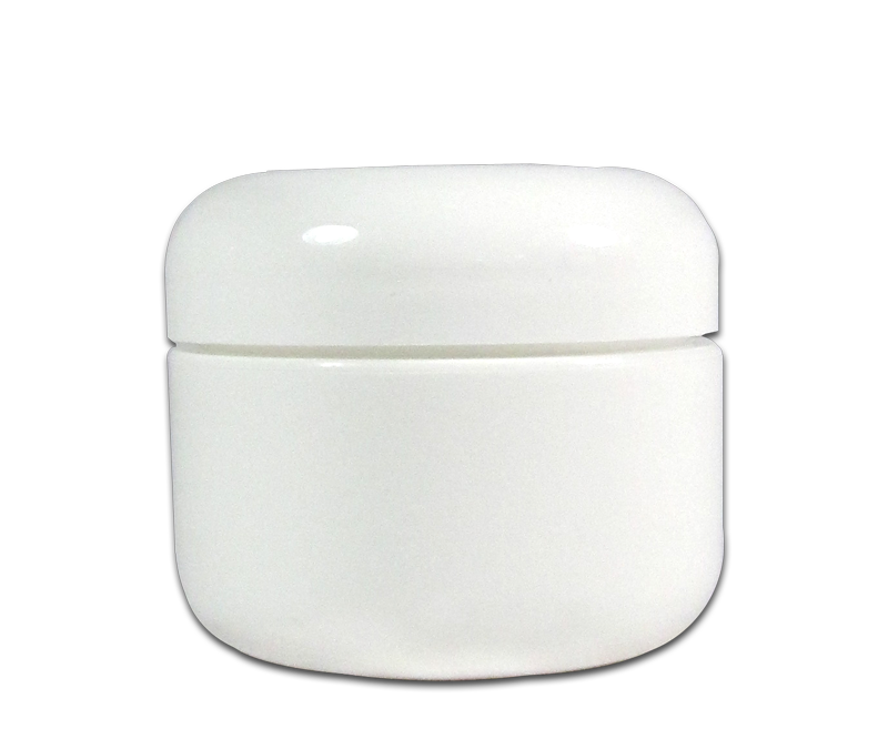 Pot Vide en Plastique Blanc avec Couvercle 1 oz.