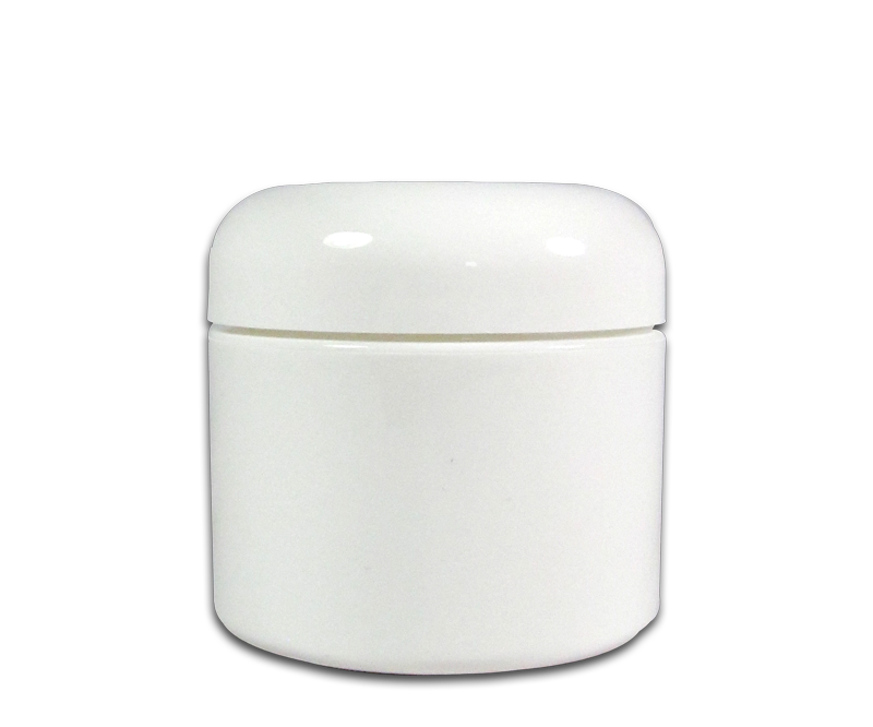 Pot Vide en Plastique Blanc avec Couvercle 2 oz.