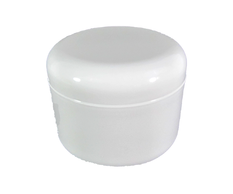 Pot Vide en Plastique Blanc avec Couvercle 8 oz.