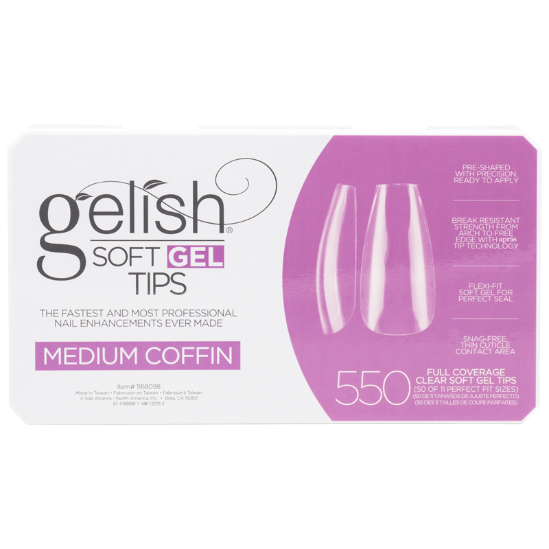 Gelish Soft Gel Tips - Prothèses Ballerine Médium (550pcs)
