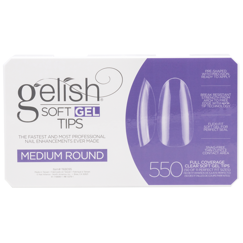 Gelish Soft Gel Tips - Prothèses Arrondie Médium (550pcs)